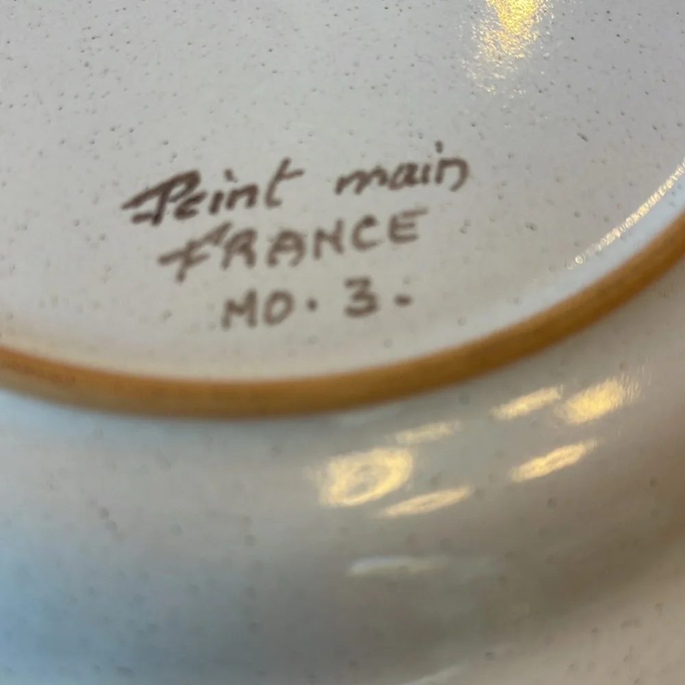 Vintage French hot air balloon plate,  hand painted in France